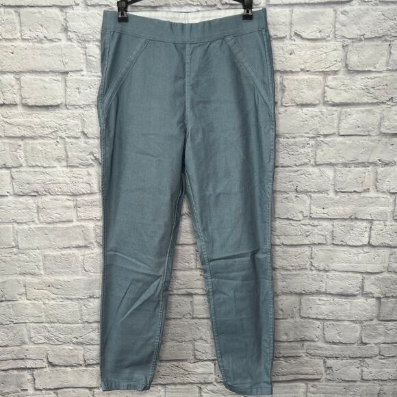 HUE Reversible Denim Skimmer Leggings Womens XS Chambray White Pull On New - Picture 1 of 5